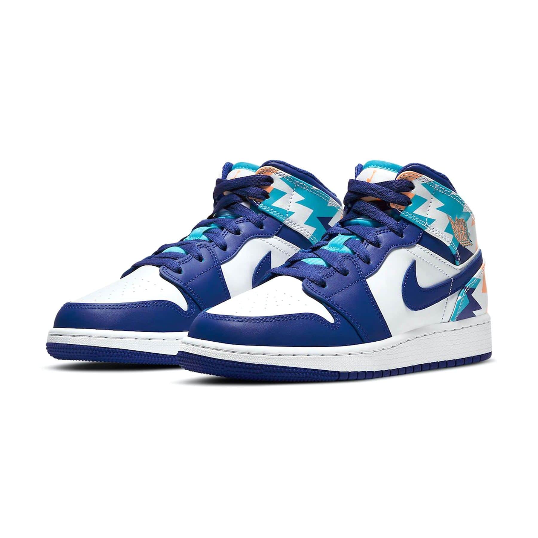 Air Jordan 1 Mid GS 'Geometric Print' — UK 13.5 | EU 32 | US 1Y — Side View