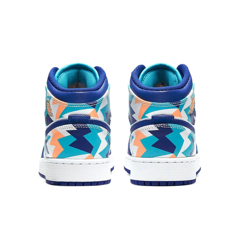 Air Jordan 1 Mid GS 'Geometric Print' — UK 13.5 | EU 32 | US 1Y — Top View