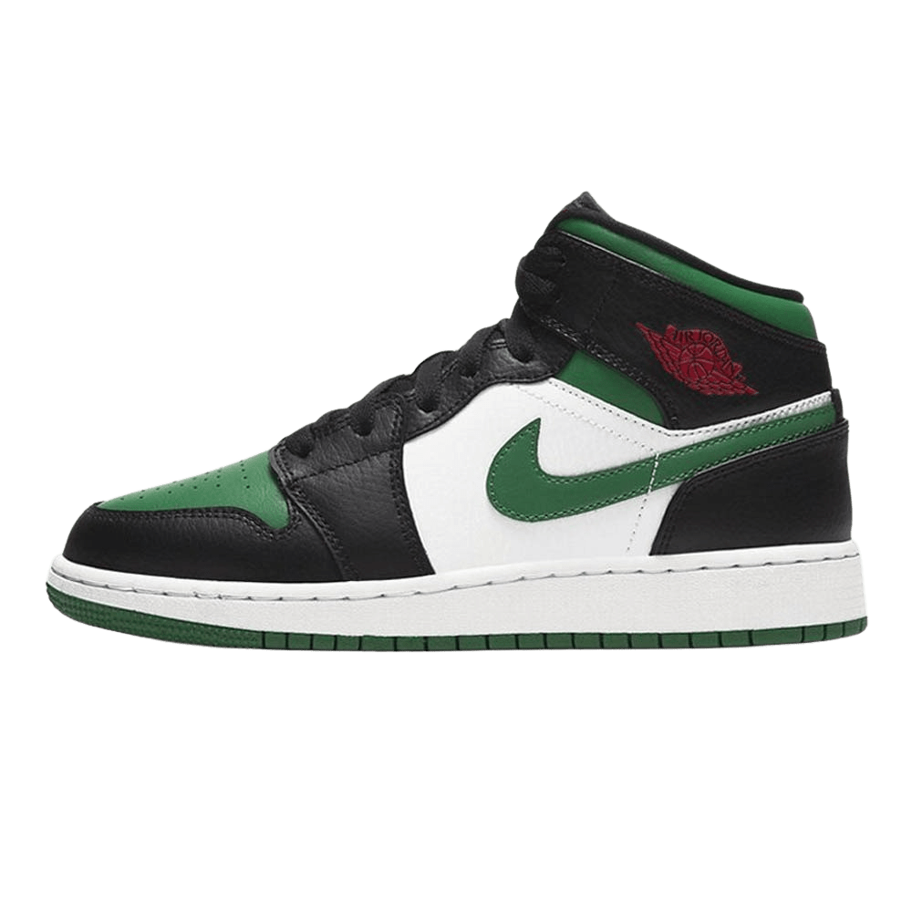 Air Jordan 1 Mid GS 'Black Pine Green' — UK 13.5 | EU 32 | US 1Y — Front View