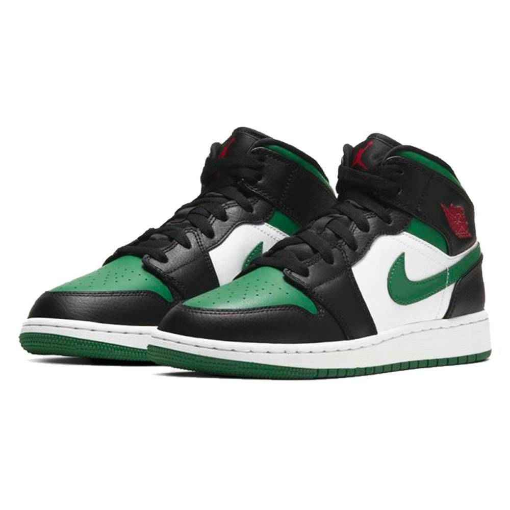 Air Jordan 1 Mid GS 'Black Pine Green' — UK 13.5 | EU 32 | US 1Y — Side View