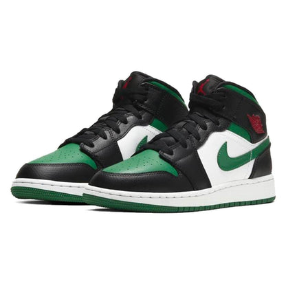 Air Jordan 1 Mid GS 'Black Pine Green' — UK 13.5 | EU 32 | US 1Y — Side View