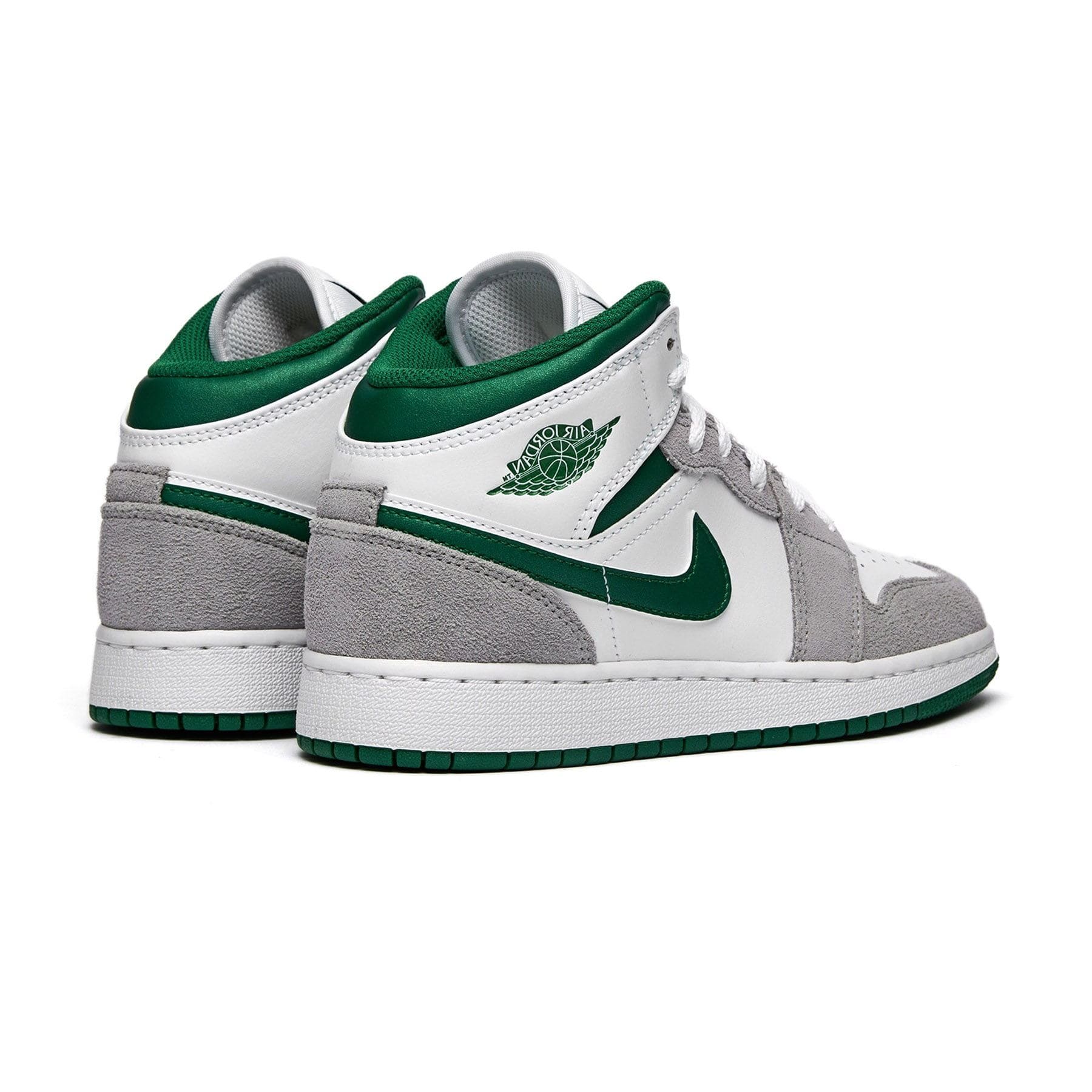 Air Jordan 1 Mid GS 'Green Grey' — UK 13.5 | EU 32 | US 1Y — Back View