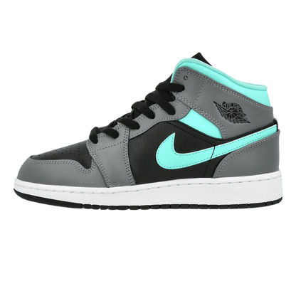 Air Jordan 1 Mid Grey Aqua (GS) — UK 13.5 | EU 32 | US 1Y — Front View