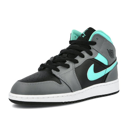 Air Jordan 1 Mid Grey Aqua (GS) — UK 13.5 | EU 32 | US 1Y — Side View
