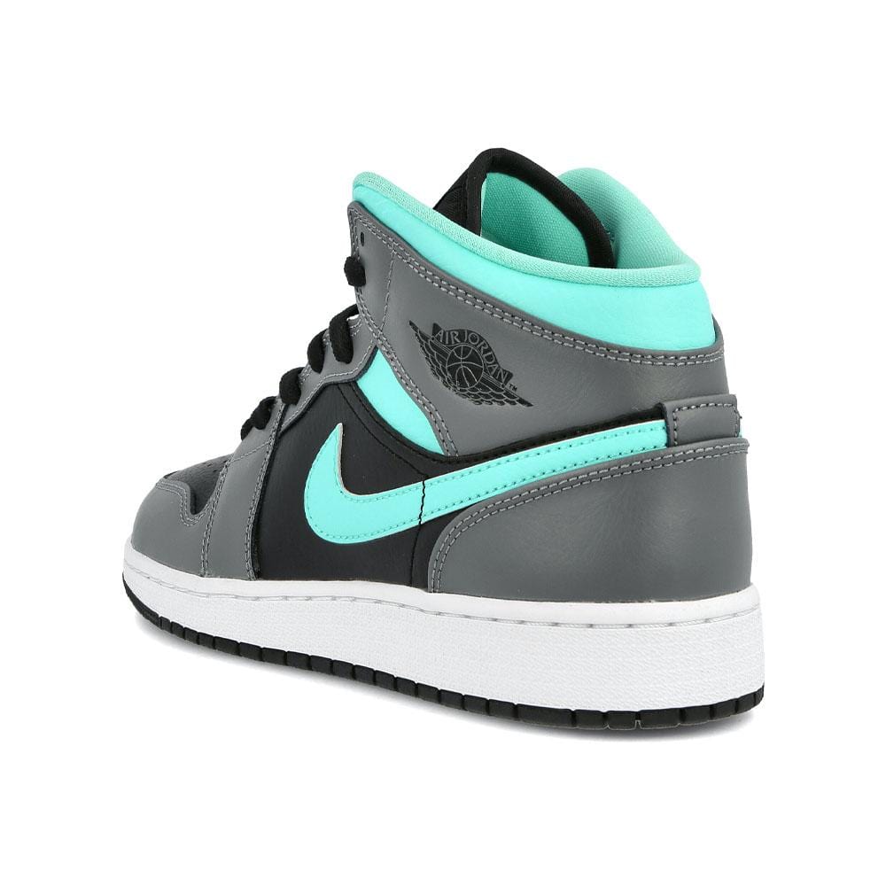Air Jordan 1 Mid Grey Aqua (GS) — UK 13.5 | EU 32 | US 1Y — Back View