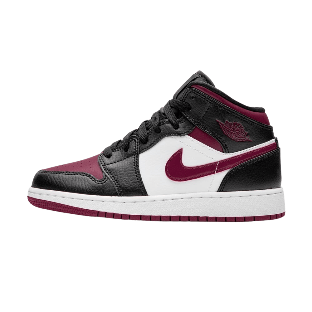 Air Jordan 1 Mid GS 'Black Noble Red' — UK 13.5 | EU 32 | US 1Y — Front View