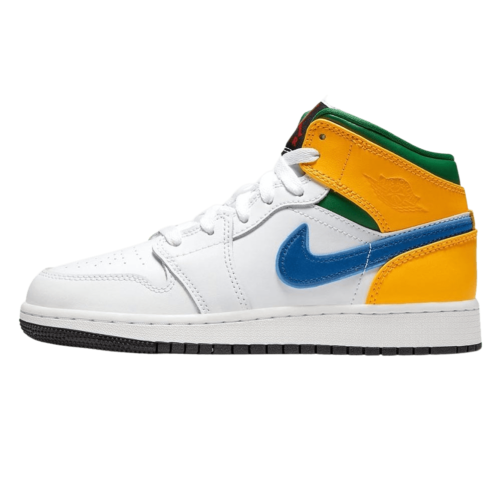 Air Jordan 1 Mid GS 'White Court Purple Teal' — UK 13.5 | EU 32 | US 1Y — Front View