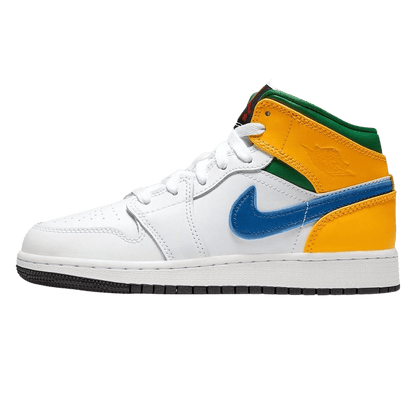 Air Jordan 1 Mid GS 'White Court Purple Teal' — UK 13.5 | EU 32 | US 1Y — Front View