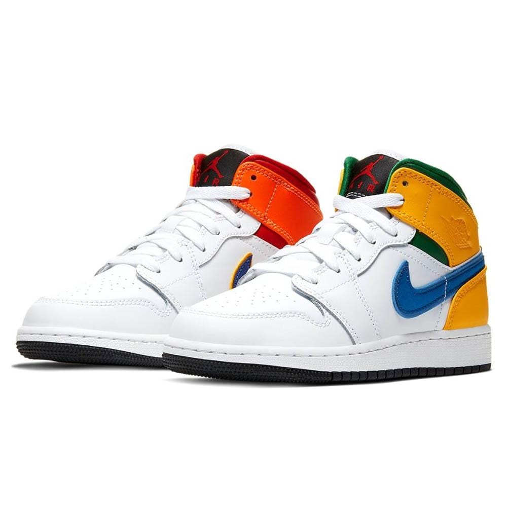 Air Jordan 1 Mid GS 'White Court Purple Teal' — UK 13.5 | EU 32 | US 1Y — Side View