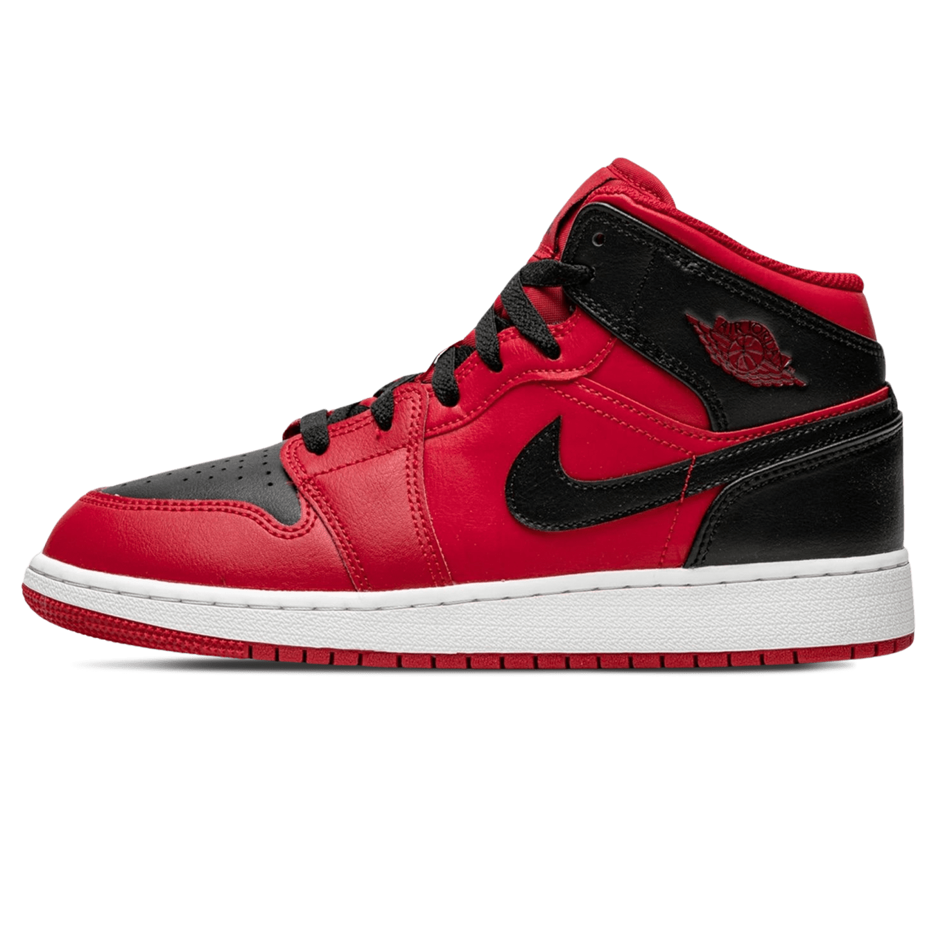Air Jordan 1 Mid GS 'Black Gym Red' — UK 13.5 | EU 32 | US 1Y — Front View