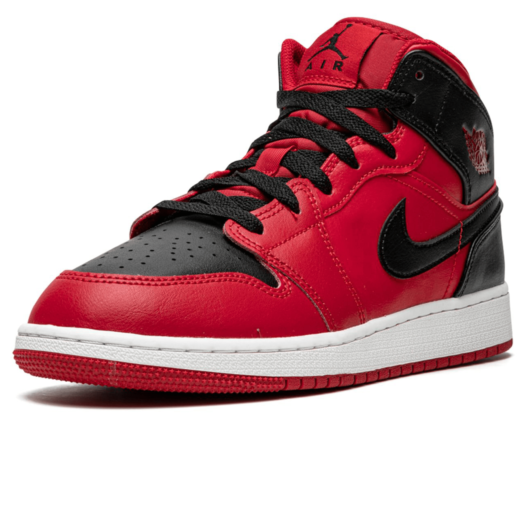 Air Jordan 1 Mid GS 'Black Gym Red' — UK 13.5 | EU 32 | US 1Y — Top View