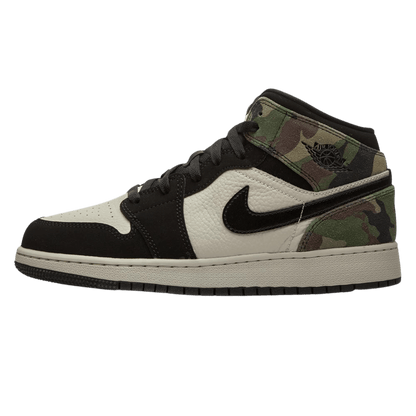 Air Jordan 1 Mid SE GS 'Camo' — UK 13.5 | EU 32 | US 1Y — Front View