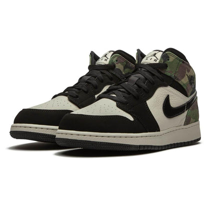 Air Jordan 1 Mid SE GS 'Camo' — UK 13.5 | EU 32 | US 1Y — Side View