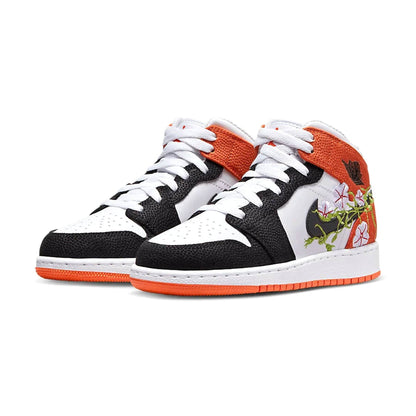 Air Jordan 1 Mid GS 'Basketball Blossom' — UK 13.5 | EU 32 | US 1Y — Side View