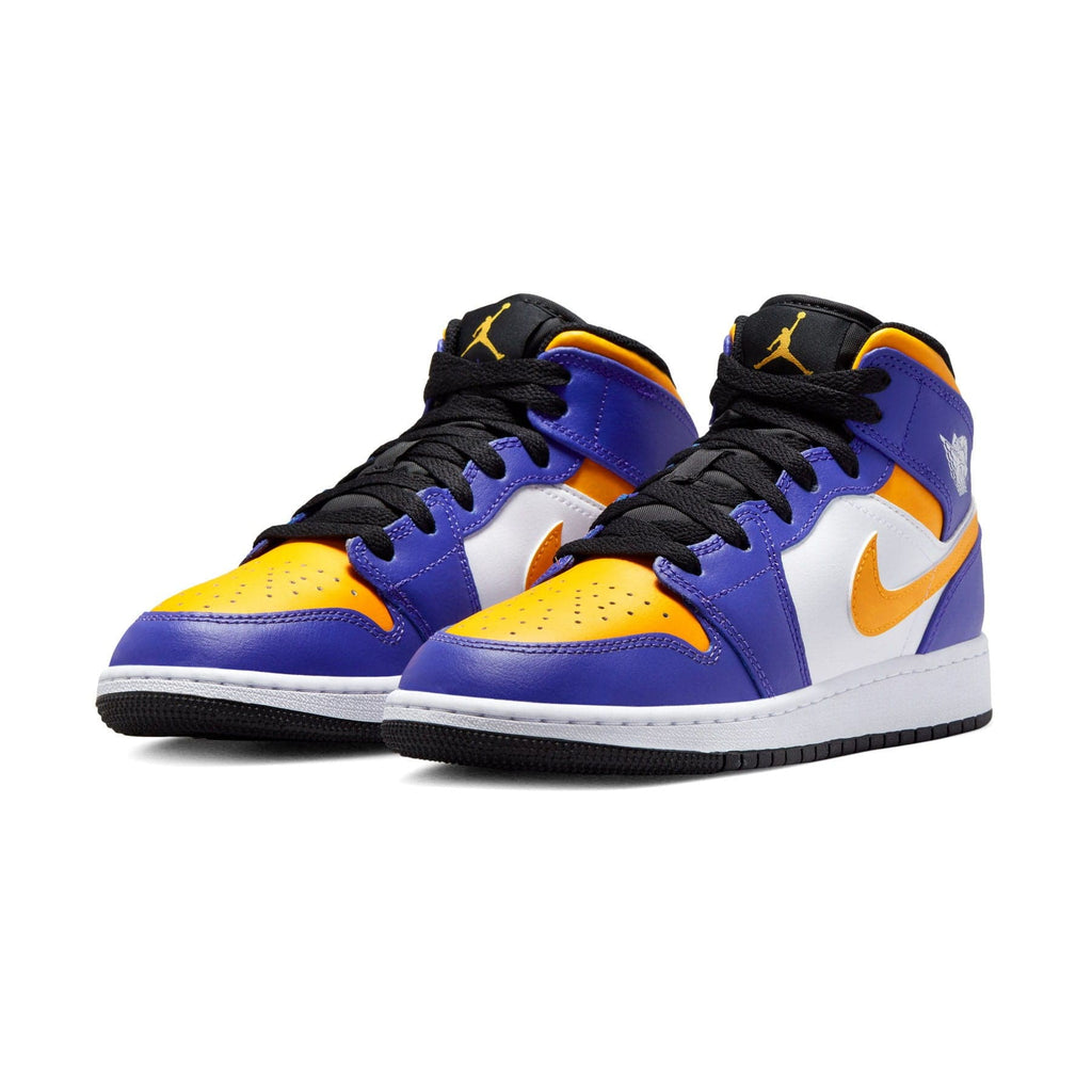 Air Jordan 1 Mid GS 'Lakers' — UK 13.5 | EU 32 | US 1Y — Side View