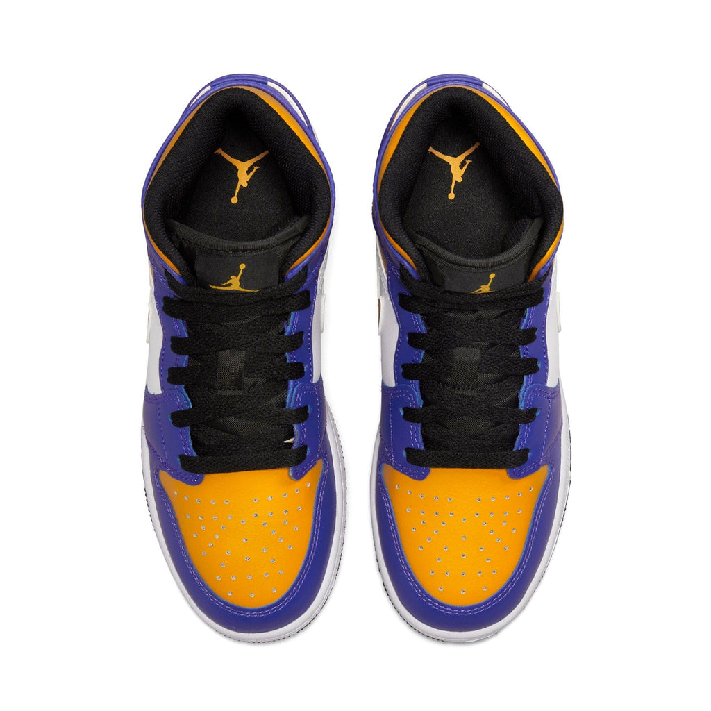 Air Jordan 1 Mid GS 'Lakers' — UK 13.5 | EU 32 | US 1Y — Top View