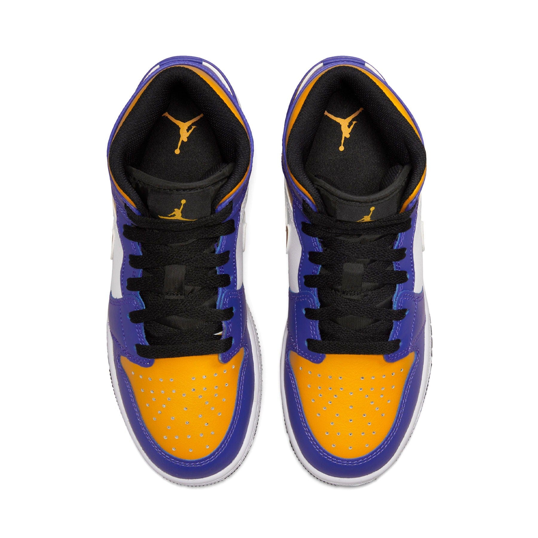 Air Jordan 1 Mid GS 'Lakers' — UK 13.5 | EU 32 | US 1Y — Top View