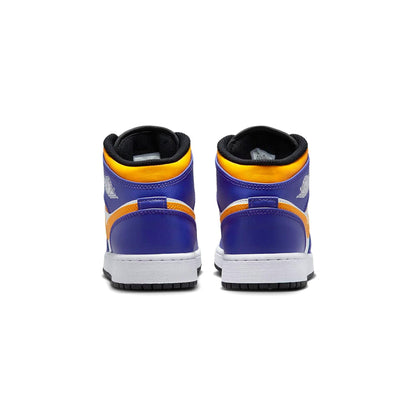 Air Jordan 1 Mid GS 'Lakers' — UK 13.5 | EU 32 | US 1Y — Back View