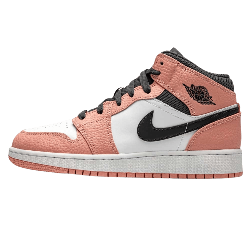 Air Jordan 1 Mid GS 'Pink Quartz' — 2 UK | 34 EU — Side View