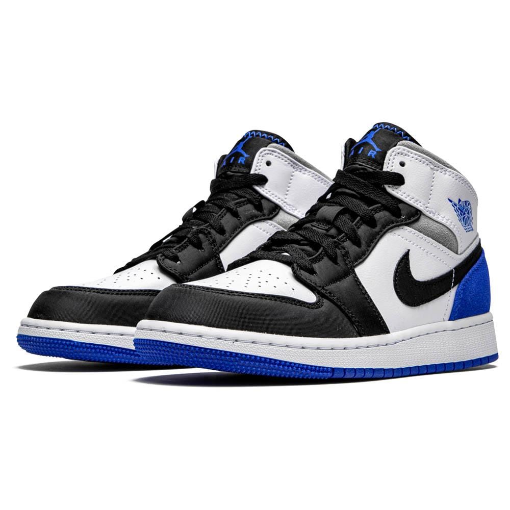 Air Jordan 1 Mid GS 'Royal White' — UK 13.5 | EU 32 | US 1Y — Side View