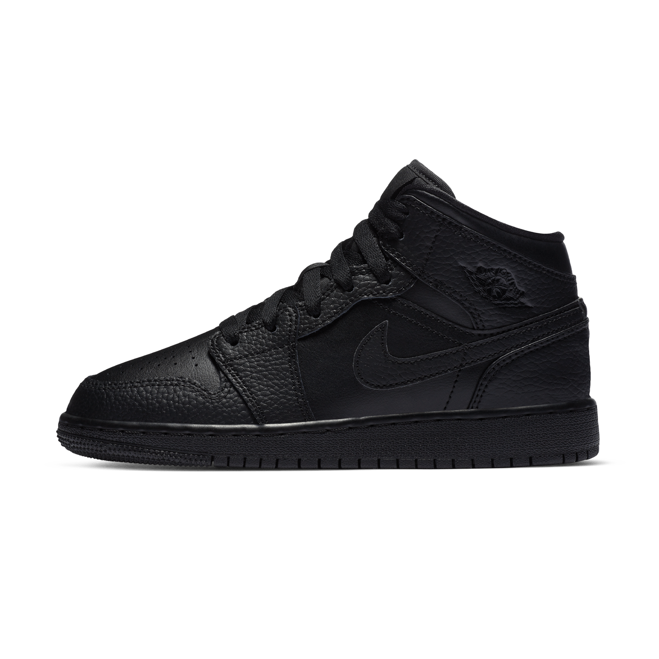 Air Jordan 1 Mid GS 'Triple Black' 2020 — UK 13.5 | EU 32 | US 1Y — Front View