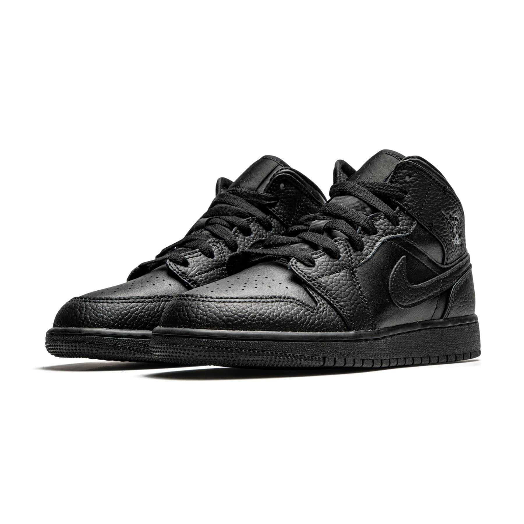 Air Jordan 1 Mid GS 'Triple Black' 2020 — UK 13.5 | EU 32 | US 1Y — Side View
