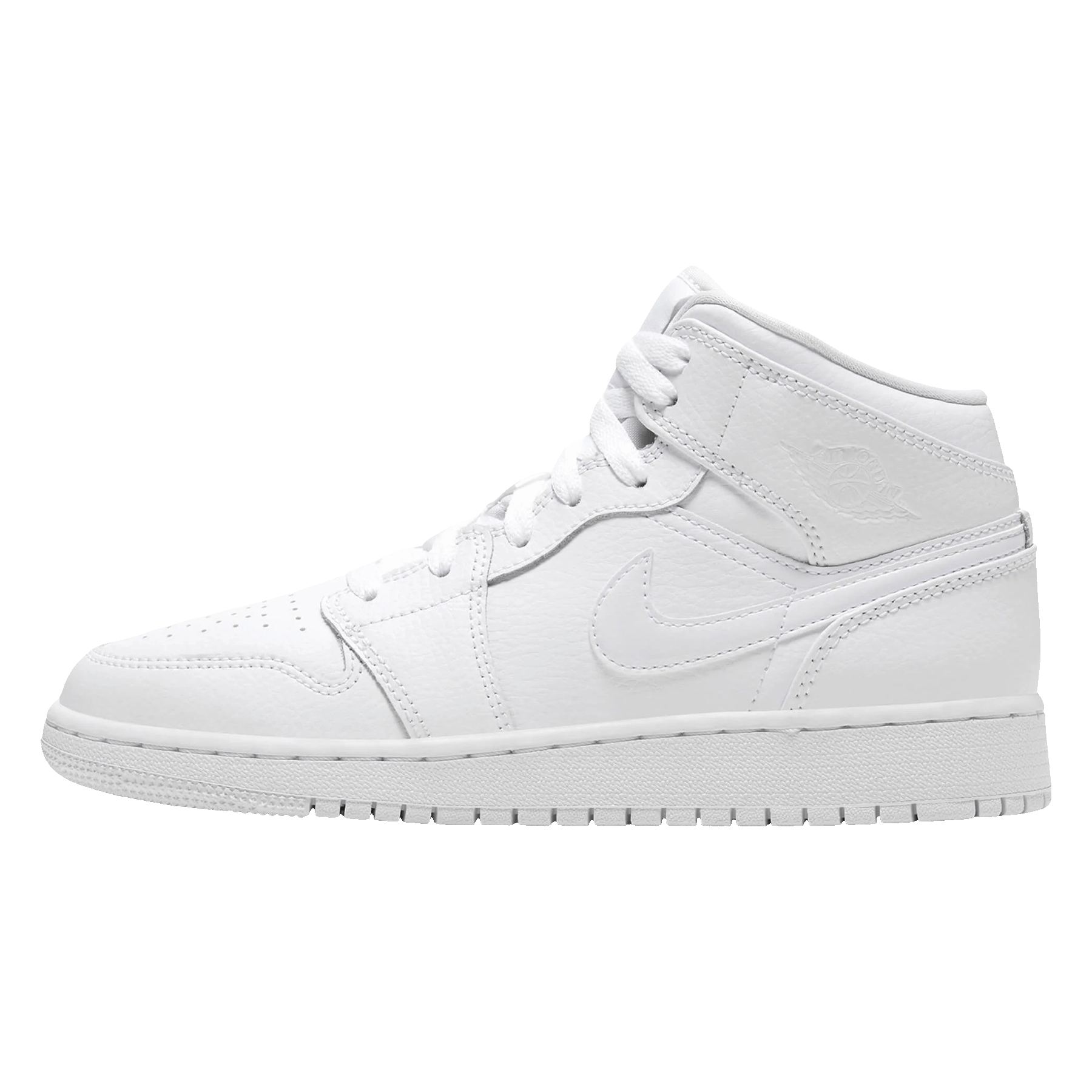 Air Jordan 1 Mid GS 'Triple White' 2019 — UK 13.5 | EU 32 | US 1Y — Front View