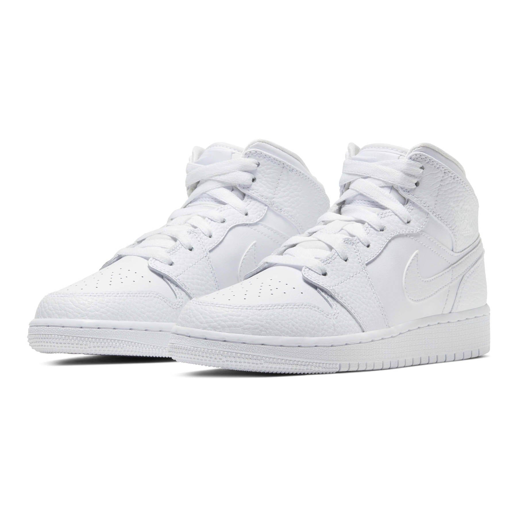 Air Jordan 1 Mid GS 'Triple White' — UK 13.5 | EU 32 | US 1Y — Back View