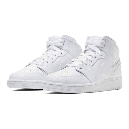 Air Jordan 1 Mid GS 'Triple White' — UK 13.5 | EU 32 | US 1Y — Back View