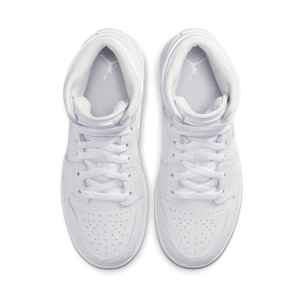 Air Jordan 1 Mid GS 'Triple White' — UK 13.5 | EU 32 | US 1Y — Top View
