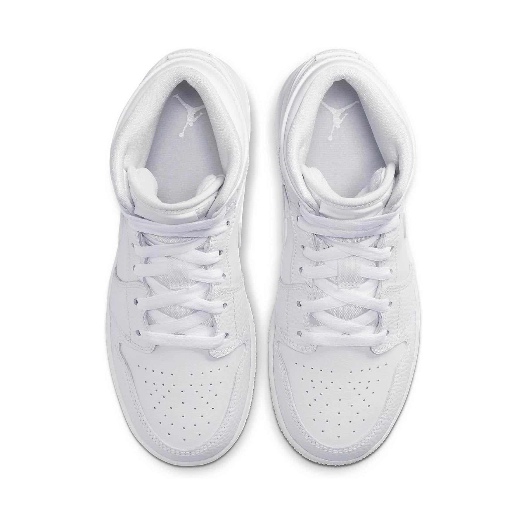 Air Jordan 1 Mid GS 'Triple White' — UK 13.5 | EU 32 | US 1Y — Top View