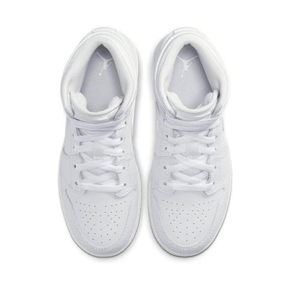 Air Jordan 1 Mid GS 'Triple White' — UK 13.5 | EU 32 | US 1Y — Top View