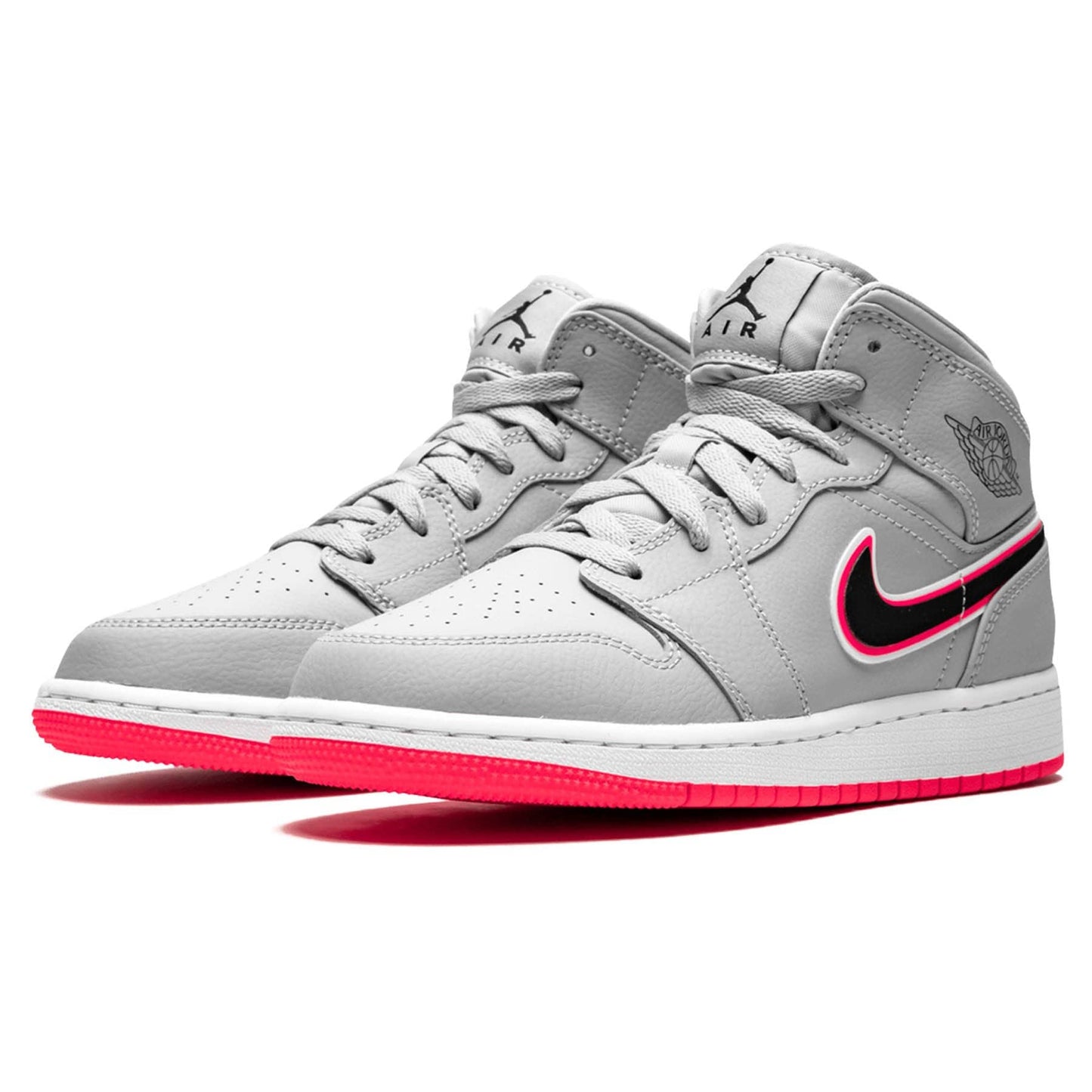 Air Jordan 1 Mid GS 'Wolf Grey Pink' — UK 13.5 | EU 32 | US 1Y — Side View