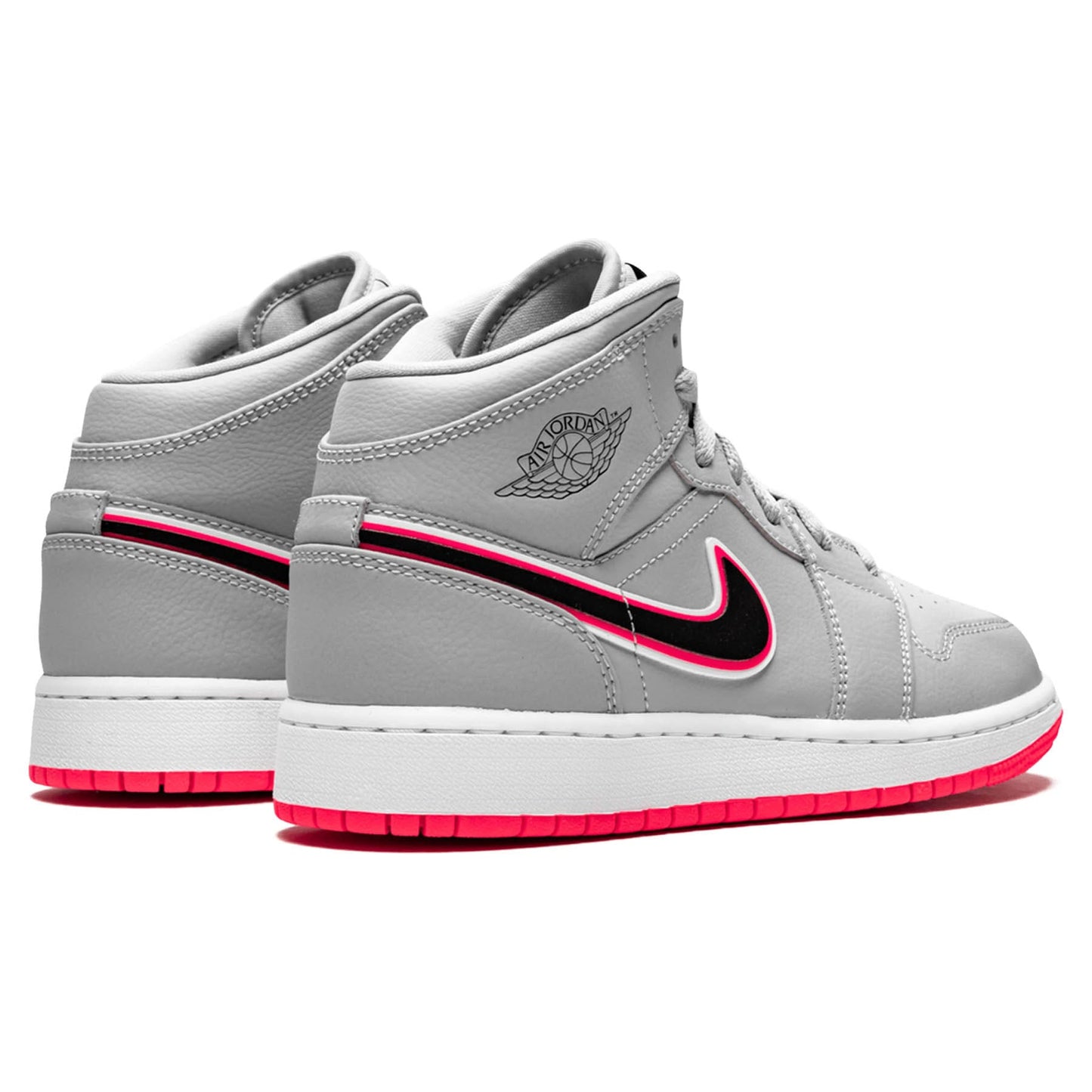 Air Jordan 1 Mid GS 'Wolf Grey Pink' — UK 13.5 | EU 32 | US 1Y — Back View