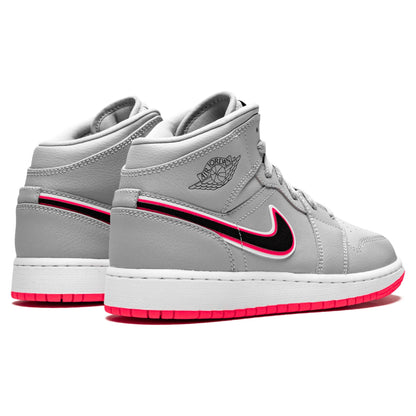 Air Jordan 1 Mid GS 'Wolf Grey Pink' — UK 13.5 | EU 32 | US 1Y — Back View