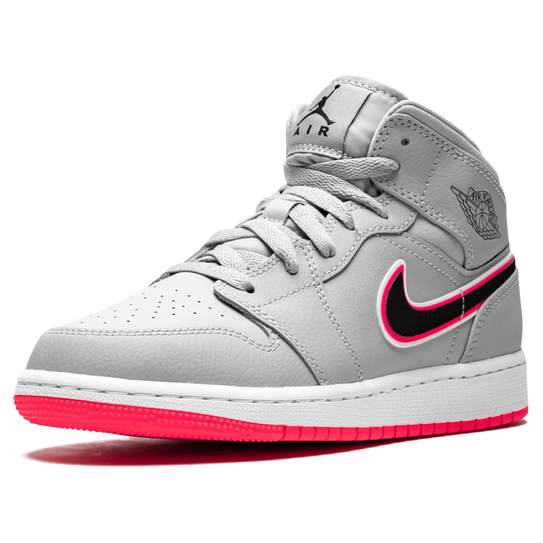 Air Jordan 1 Mid GS 'Wolf Grey Pink' — UK 13.5 | EU 32 | US 1Y — Top View