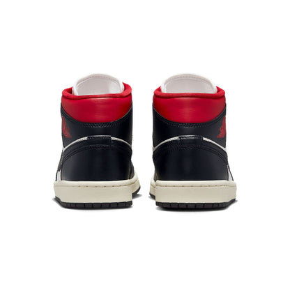Air Jordan 1 Mid Wmns 'Black Sail Gym Red' — UK 2.5 | EU 35.5 | US 5 — Top View