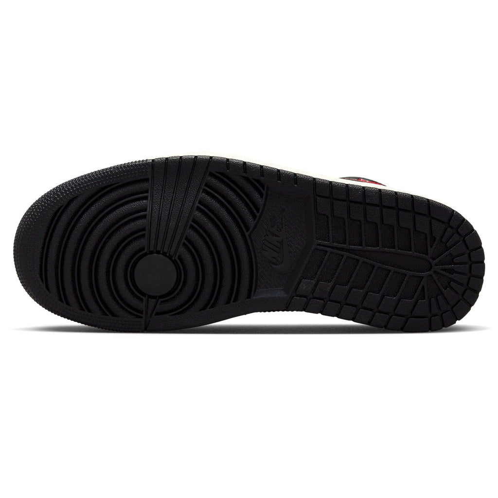 Air Jordan 1 Mid Wmns 'Black Sail Gym Red' — UK 2.5 | EU 35.5 | US 5 — Detail View