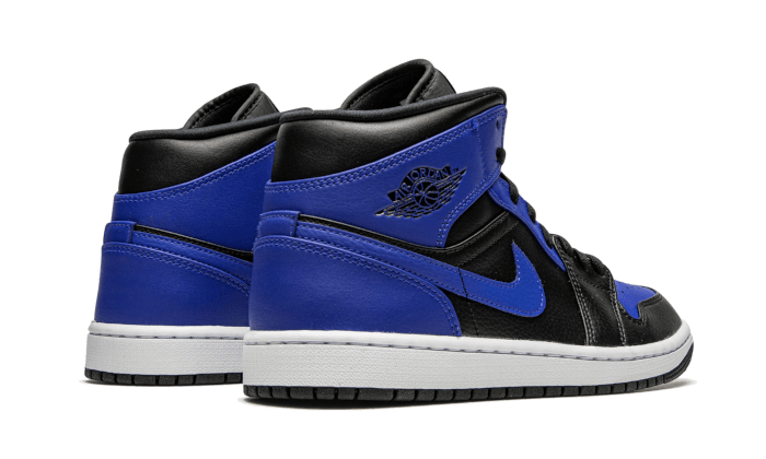 Air Jordan 1 Mid Black Royal Tumbled Leather