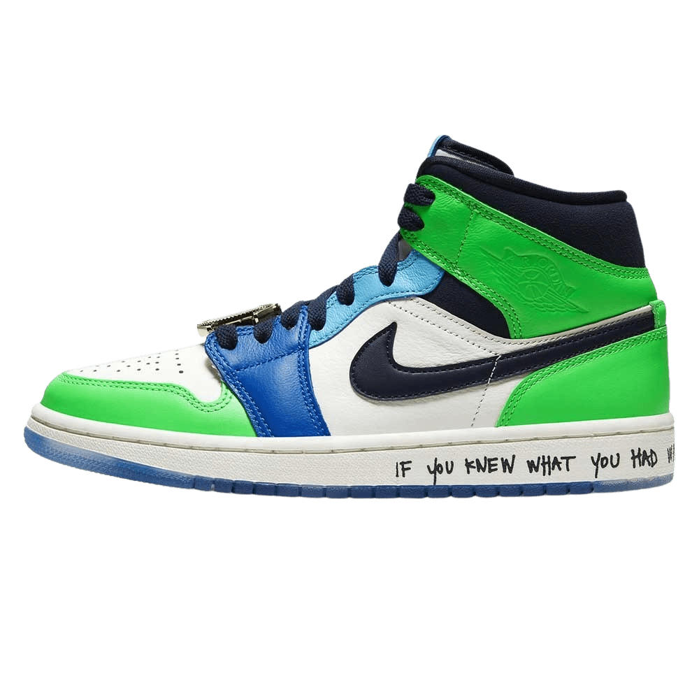 Melody Ehsani x Wmns Air Jordan 1 Mid 'Fearless' — UK 2.5 | EU 35.5 | US 5 — Front View