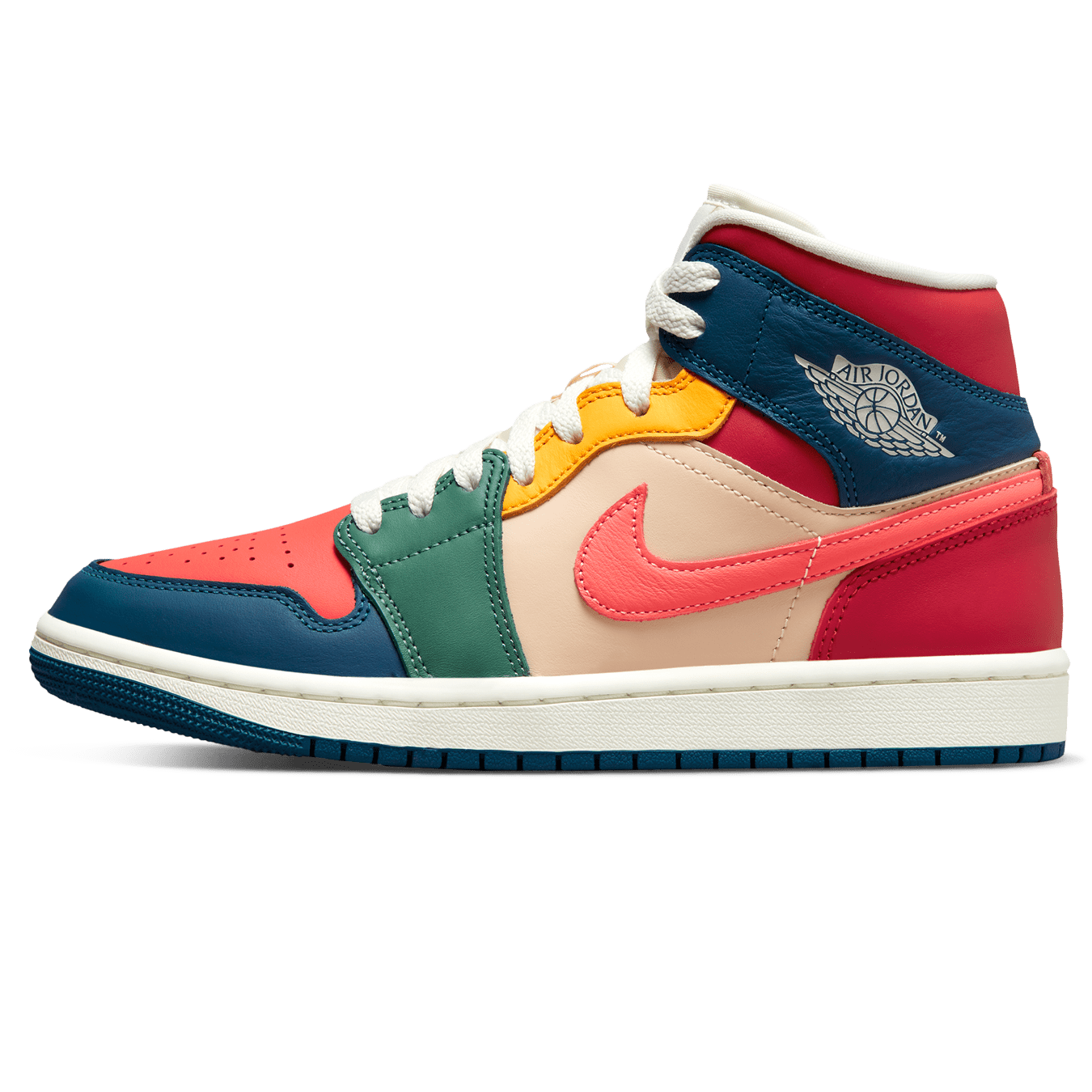 Air Jordan 1 Mid SE Wmns 'Multi-Color' 2022 — UK 2.5 | EU 35.5 | US 5 — Front View