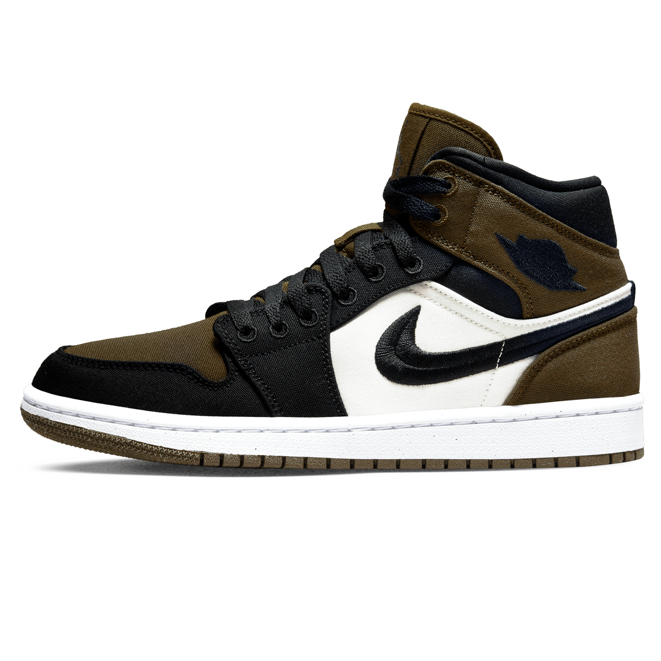 Air Jordan 1 Mid Wmns SE 'Olive Toe' — UK 2.5 | EU 35.5 | US 5 — Front View