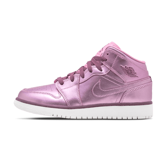 Air Jordan 1 Mid SE GS 'Pink Rose' — UK 13.5 | EU 32 | US 1Y — Front View