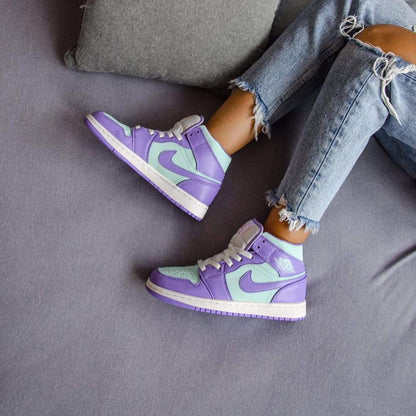 Air Jordan 1 Mid 'Purple Aqua' — UK 3 | EU 35.5 | US 3.5 — Detail View
