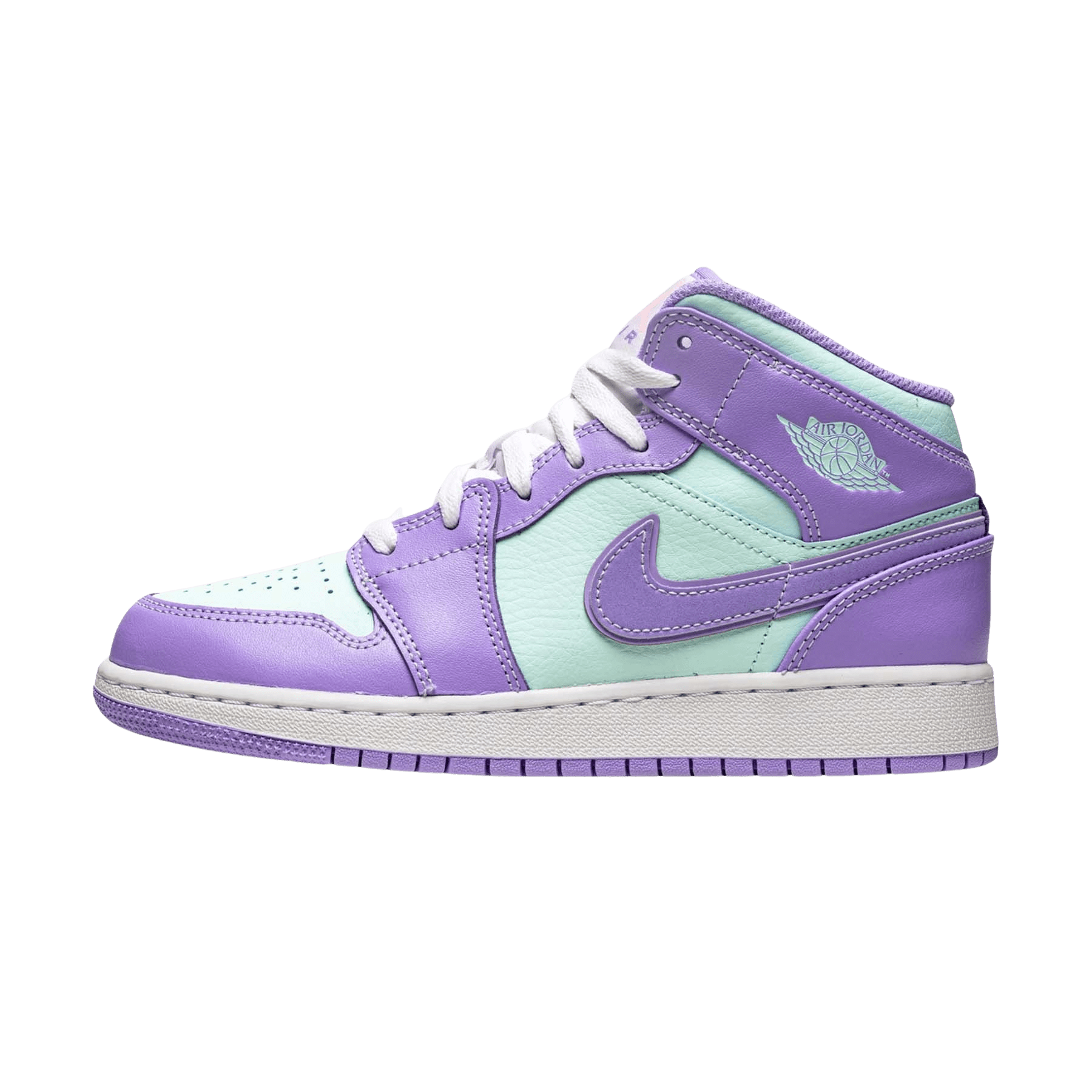 Air Jordan 1 Mid GS 'Purple Aqua' — UK 13.5 | EU 32 | US 1Y — Front View