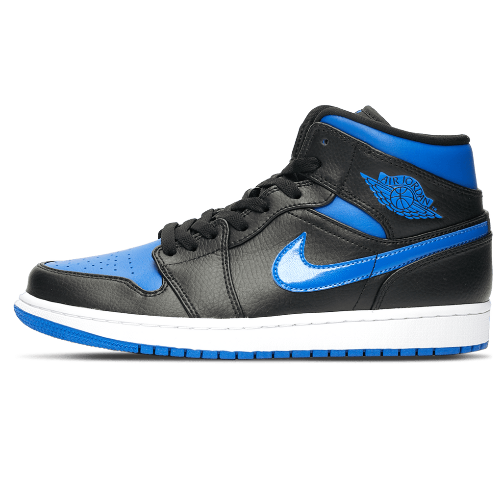 Air Jordan 1 Mid 'Black Hyper Royal' — UK 3 | EU 35.5 | US 3.5 — Front View