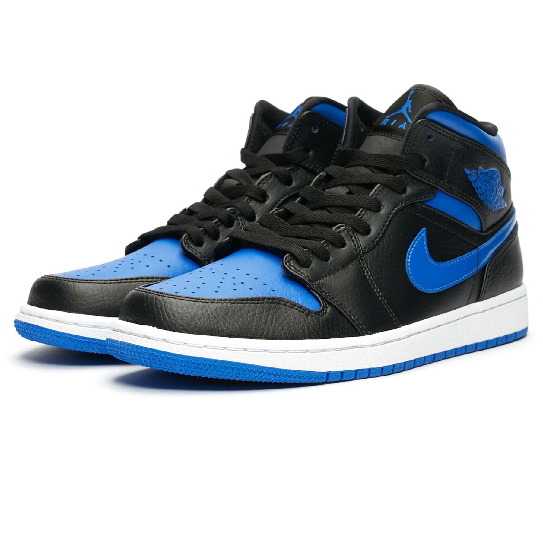 Air Jordan 1 Mid 'Black Hyper Royal' — UK 3 | EU 35.5 | US 3.5 — Side View