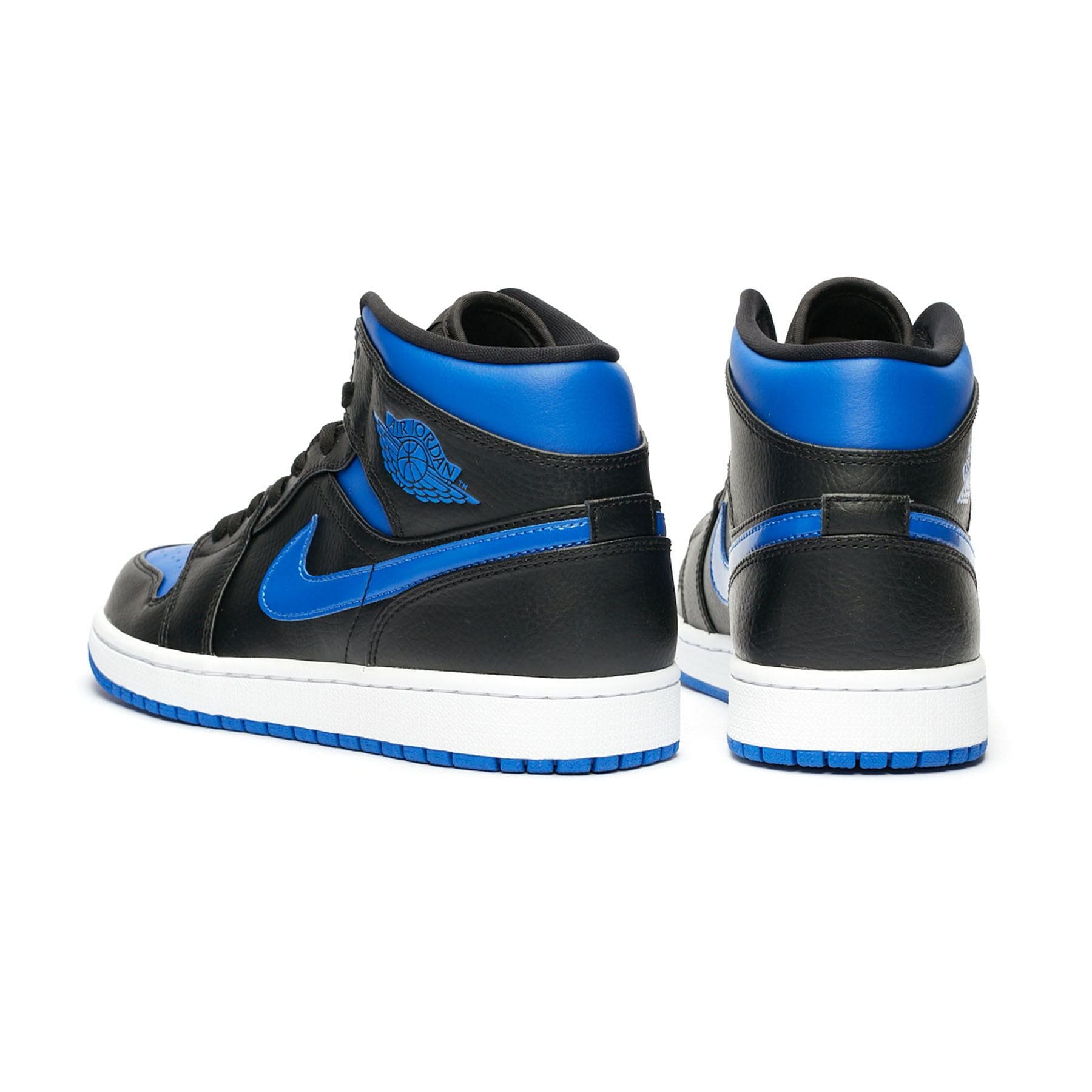 Air Jordan 1 Mid 'Black Hyper Royal' — UK 3 | EU 35.5 | US 3.5 — Top View