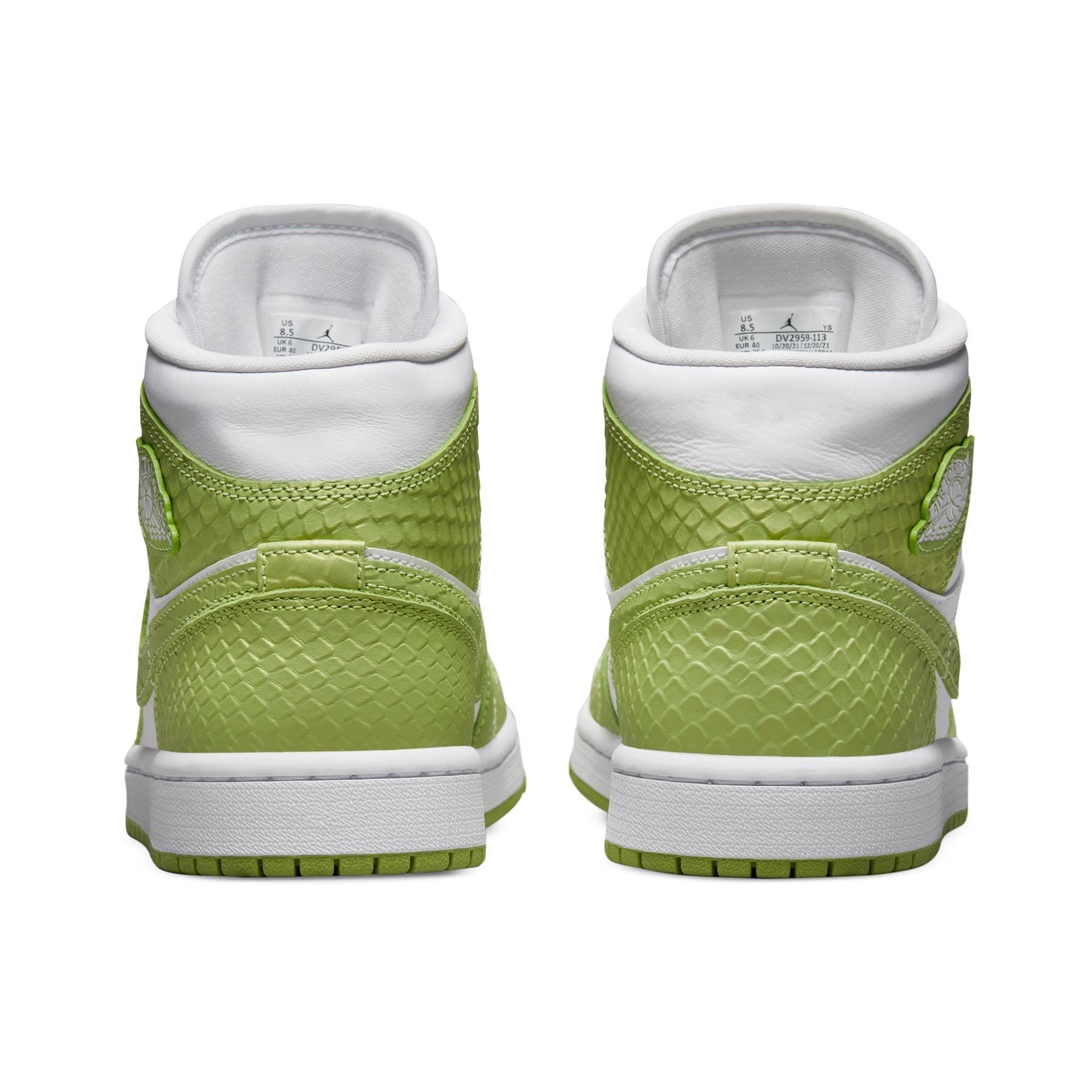 Air Jordan 1 Mid SE Wmns 'Green Python' — UK 2.5 | EU 35.5 | US 5 — Back View