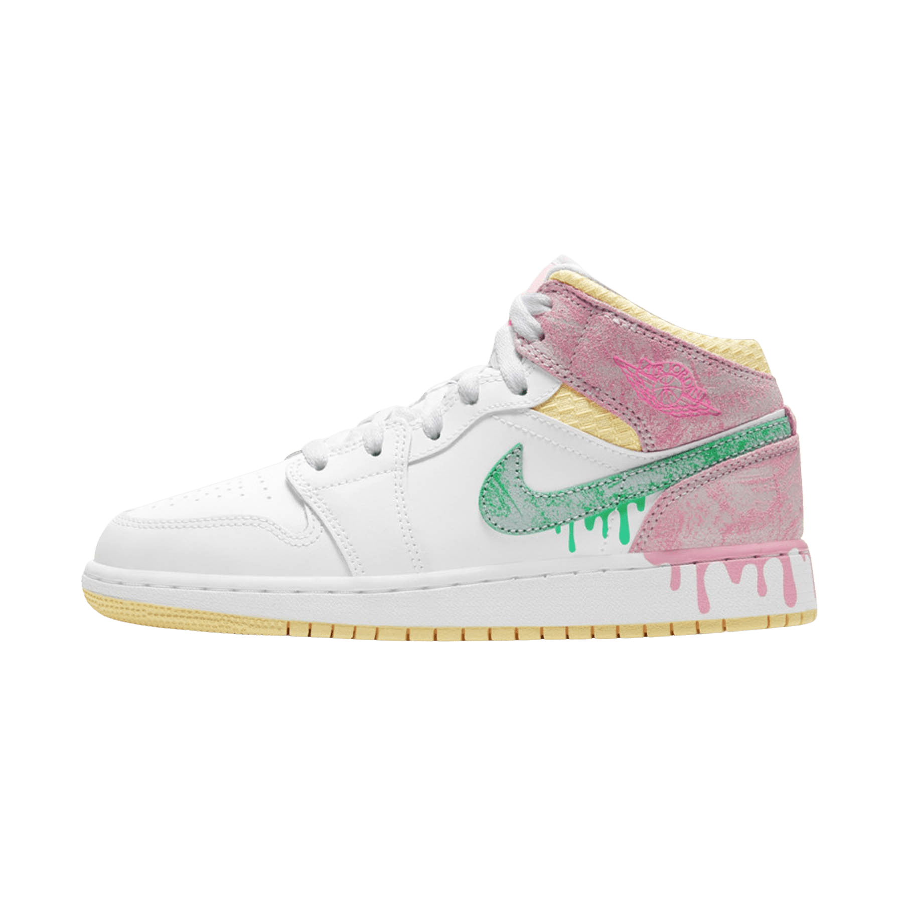 Air Jordan 1 Mid SE GS 'Paint Drip' — UK 13.5 | EU 32 | US 1Y — Front View